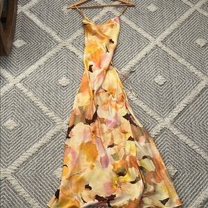 Vici Floral Maxi Dress in Yellow and Orange